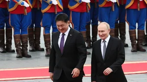 | Photo: AP : Russian President Putin is on a visit to Mongolia and is defying the arrest warrant issued by the ICC.